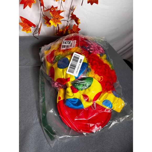 Clown Costume Set With Wig & Accessories - Picture 4 of 4